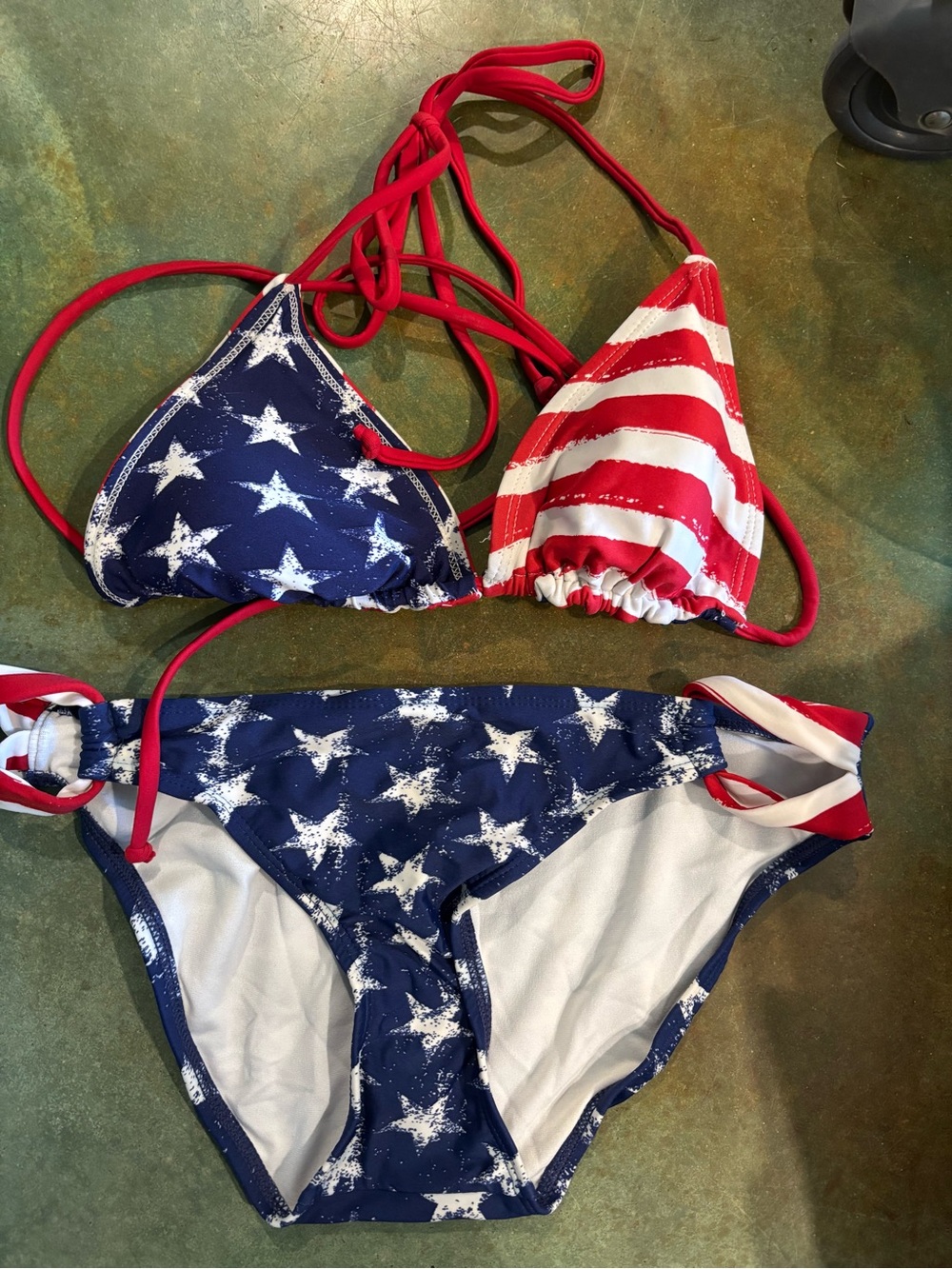 American Flag Star & Stripe Bikini Set in Red, White & Blue